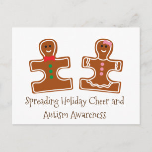 Cartes Pour Fêtes Annuelles Noël Sensibilisation sur l'autisme Puzzle Cookies