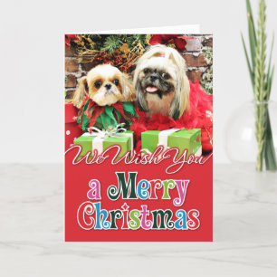 Cartes Pour Fêtes Annuelles Noël - Shih Tzu - Earl et Opal