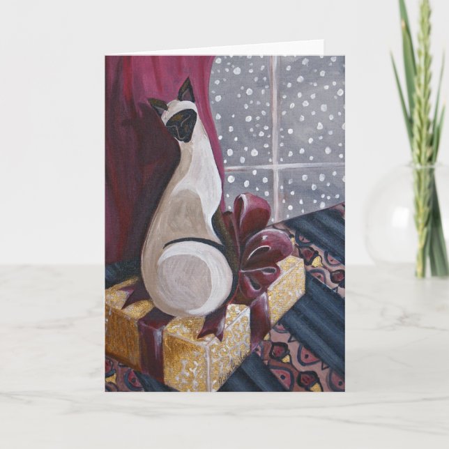 Cartes Pour Fêtes Annuelles Noël siamois (Devant)