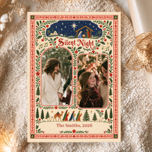 Cartes Pour Fêtes Annuelles Noël silencieux Photo de la Nativité