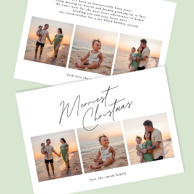 Cartes Pour Fêtes Annuelles noël simple | 6 photo collage heureux (Créateur téléchargé)