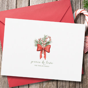 Cartes Pour Fêtes Annuelles Noël simple bonbon à la canne arc vintage non-phot
