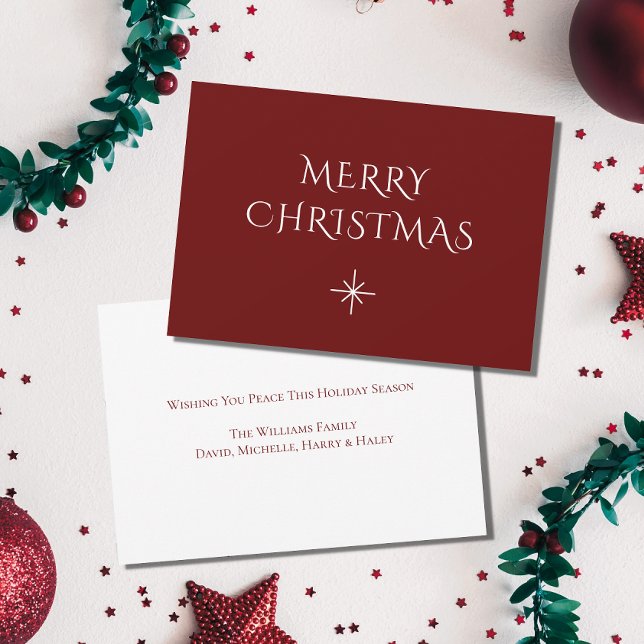 Cartes Pour Fêtes Annuelles Noël Simple Flocon de neige Élégant Rouge (Créateur téléchargé)