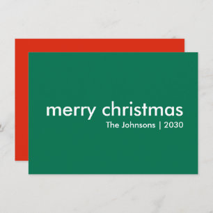 Cartes Pour Fêtes Annuelles Noël simple   Vert moderne minimaliste élégant