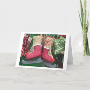 CARTES POUR FÊTES ANNUELLES NOËL "SKATES DE GLACE" ET BONNE VACANCES-PROFITER
