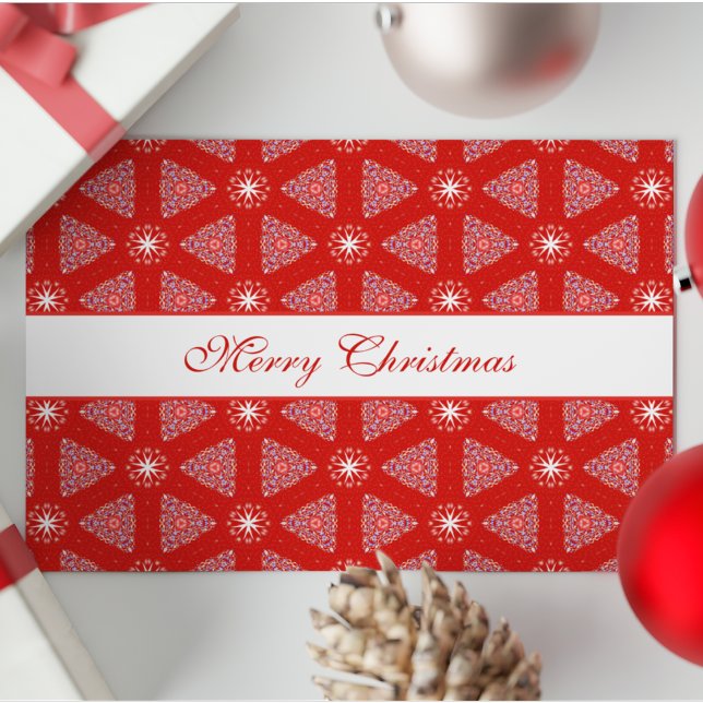 Cartes Pour Fêtes Annuelles Noël Snowflakes personnalisé Motif Rouge (Créateur téléchargé)