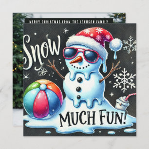 Cartes Pour Fêtes Annuelles Noël Snowman Boule de neige beaucoup de plaisir