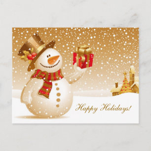 Cartes Pour Fêtes Annuelles Noël Snowman voeux