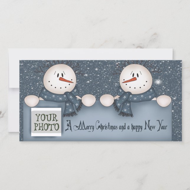 Cartes Pour Fêtes Annuelles Noël Snowmen (Devant)