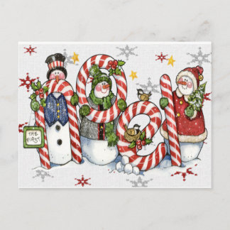 Cartes Pour Fêtes Annuelles noel snowmen card