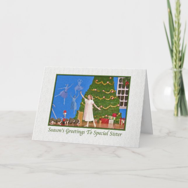 Cartes Pour Fêtes Annuelles Noël, Soeur, Ballet Casse-Noisettes (Devant)
