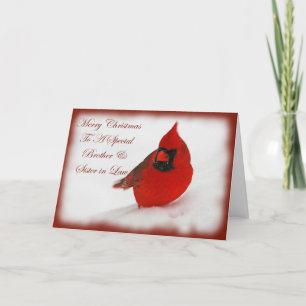 Cartes Pour Fêtes Annuelles Noël Souhaite Cardinal Frère & Soeur En Droit