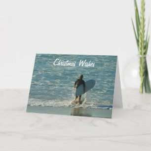 Cartes Pour Fêtes Annuelles Noël souhaite (le surfer se dirigeant)