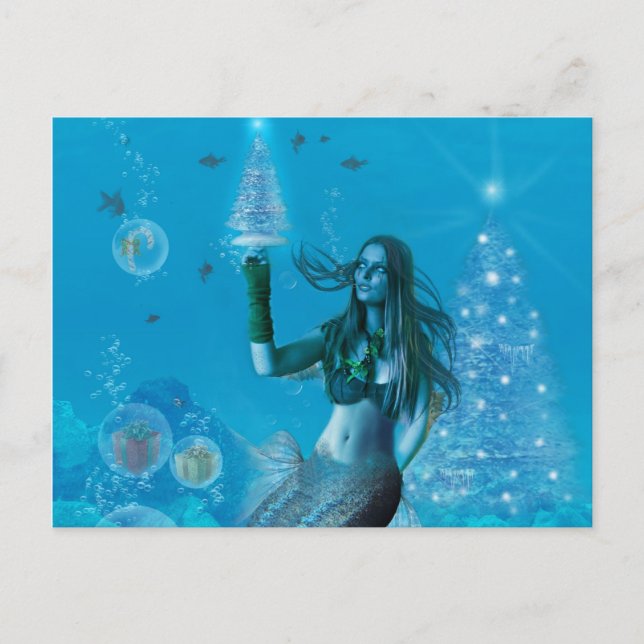 Cartes Pour Fêtes Annuelles Noël sous la mer (Carte postale) (Devant)
