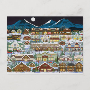 Cartes Pour Fêtes Annuelles Noël sous les montagnes Cascade