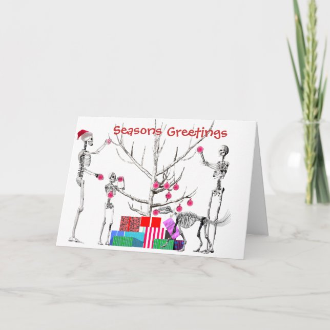Cartes Pour Fêtes Annuelles Noël squelettique (Devant)