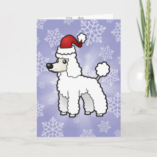 Cartes Pour Fêtes Annuelles Noël Standard/Miniature/Toy Poodle chiot coupé