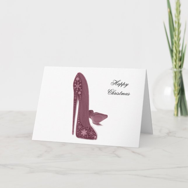 Cartes Pour Fêtes Annuelles Noël Stiletto Chaussures Art (Devant)