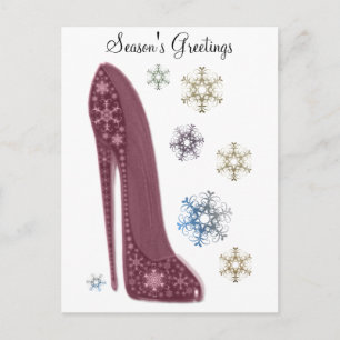 Cartes Pour Fêtes Annuelles Noël Stiletto Chaussures et Snowflakes Art