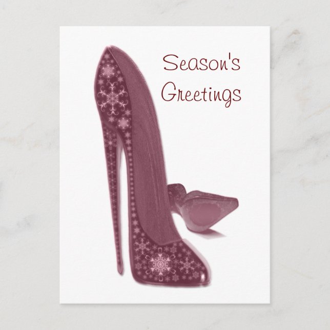 Cartes Pour Fêtes Annuelles Noël Stiletto High Heel Chaussures Art (Devant)