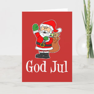 Cartes Pour Fêtes Annuelles Noël suédois Père Noël de juillet de Dieu Joyeux