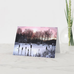 Cartes Pour Fêtes Annuelles Noël Sunrise Pond