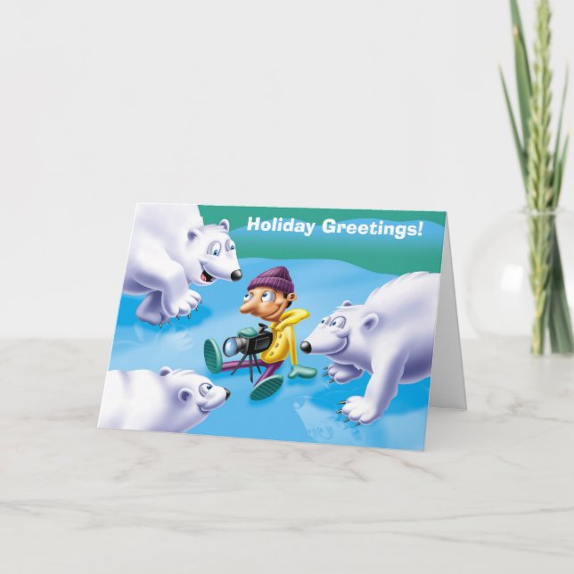 Cartes Pour Fêtes Annuelles Noël sur la glace, salutations de vacances ! (Devant)
