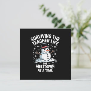 Cartes Pour Fêtes Annuelles Noël Survivre à la vie d'enseignant Effondrement X