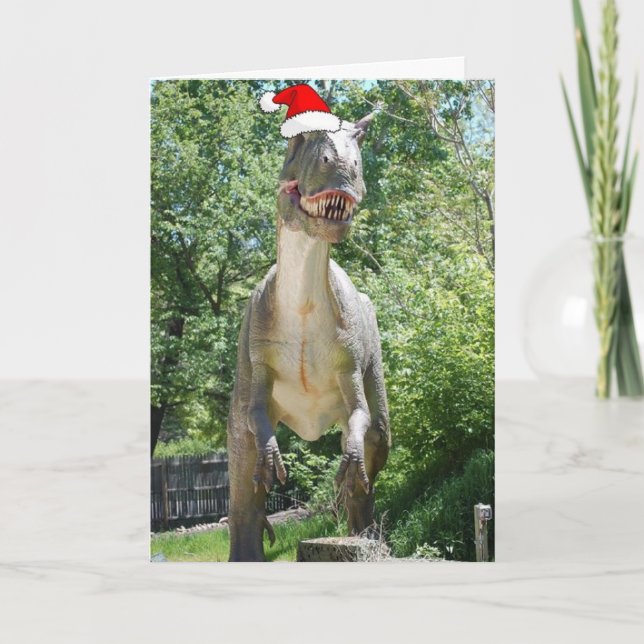 Cartes Pour Fêtes Annuelles Noël T-Rex (Devant)