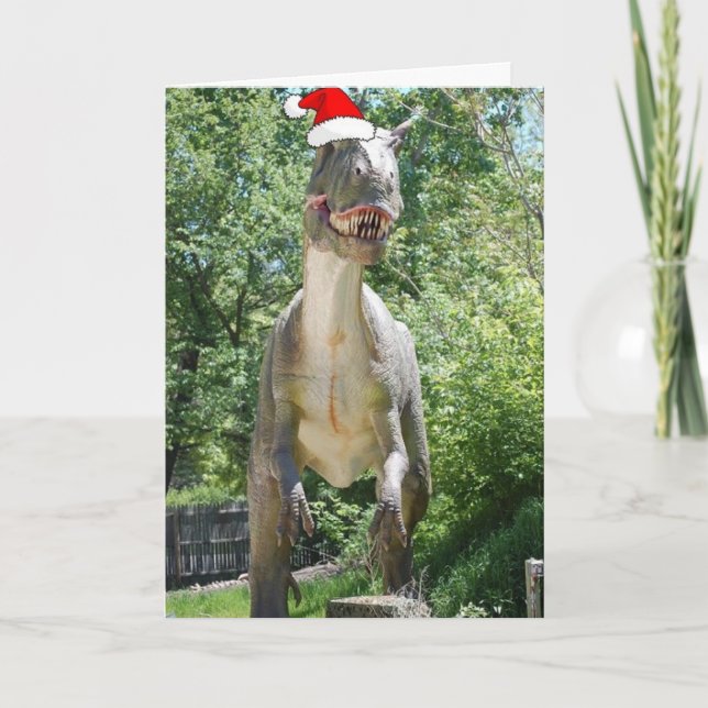 Cartes Pour Fêtes Annuelles Noël T-Rex (Devant)