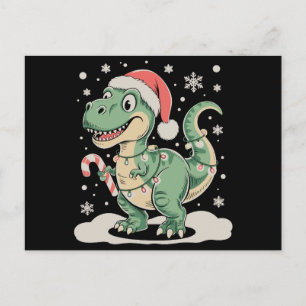 Cartes Pour Fêtes Annuelles Noël T Rex Dinosaure Xmas Chapeau de Père Noël Vac