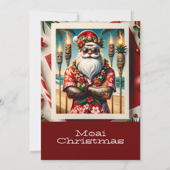 Cartes Pour Fêtes Annuelles Noël Tiki (Devant)