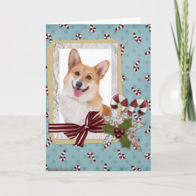 Cartes Pour Fêtes Annuelles Noël traditionnel de Corgi gallois (Devant)