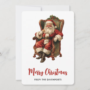 Cartes Pour Fêtes Annuelles Noël traditionnel de Père Noël vintage