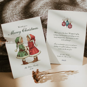 Cartes Pour Fêtes Annuelles Noël traditionnel vintage
