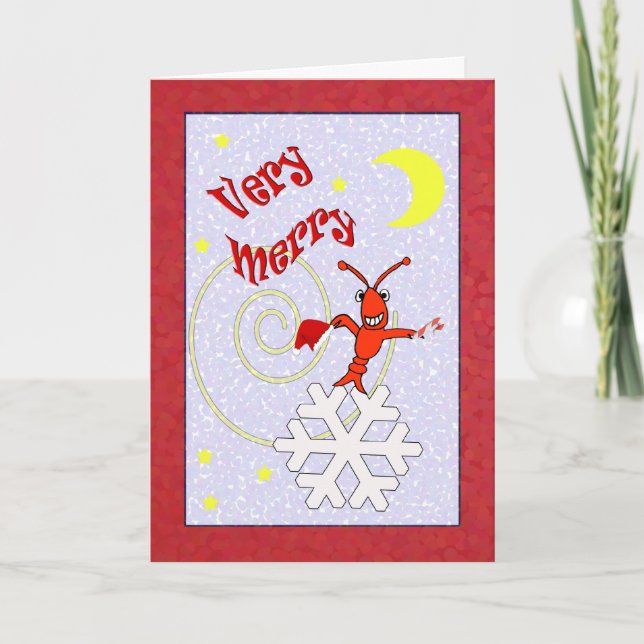 Cartes Pour Fêtes Annuelles Noël très Joyeux d'écrevisses/homard (Devant)