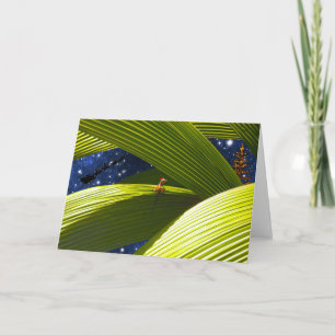 Cartes Pour Fêtes Annuelles Noël tropical d'un lézard de Gecko