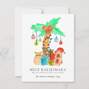 Cartes Pour Fêtes Annuelles Noël tropical hawaïen de Cute Mele Kalikimaka