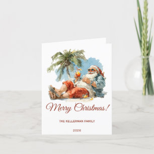 Cartes Pour Fêtes Annuelles Noël tropical personnalisé Père Noël