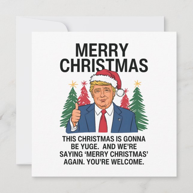Cartes Pour Fêtes Annuelles Noël Trump Ce Noël Va Être Yuge (Devant)