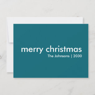 Cartes Pour Fêtes Annuelles Noël turquoise Smoke Blue Minimal Simple Clean