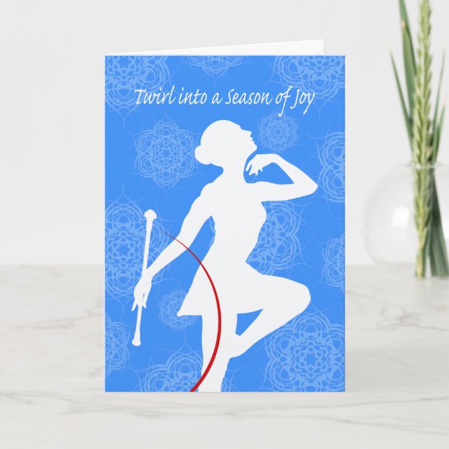 Cartes Pour Fêtes Annuelles Noël, Twirl dans une saison de joie, Baton (Devant)