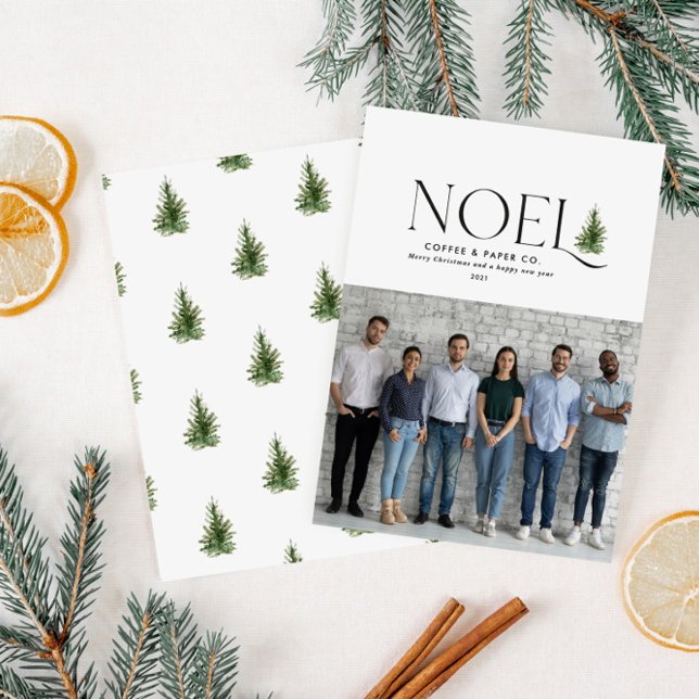 Cartes Pour Fêtes Annuelles Noel typographie moderne 1 entreprise photo (Créateur téléchargé)