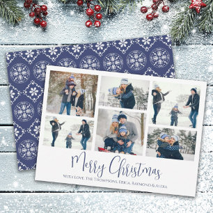 Cartes Pour Fêtes Annuelles Noël Vacances 6 Six Photo Marine Flèche de neige b