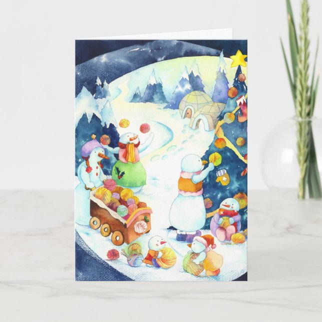 Cartes Pour Fêtes Annuelles Noël Vacances Snowman Land (Devant)