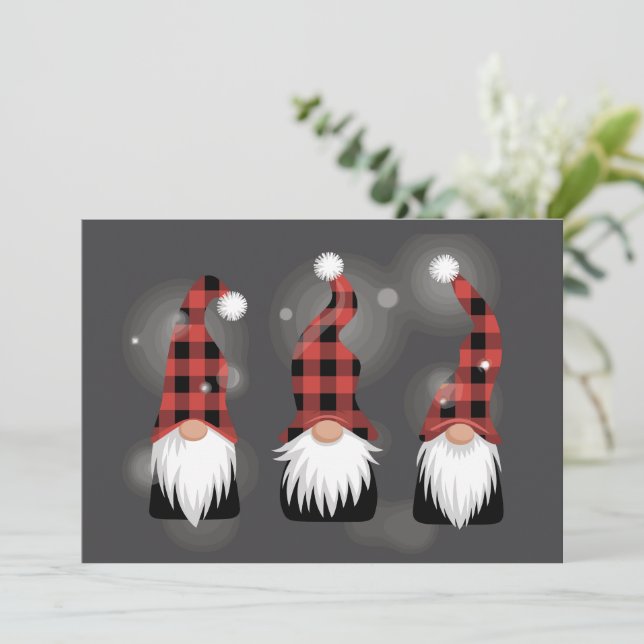Cartes Pour Fêtes Annuelles Noël Vacances Xmas Drôle Hiver Gnome Amant (Debout devant)