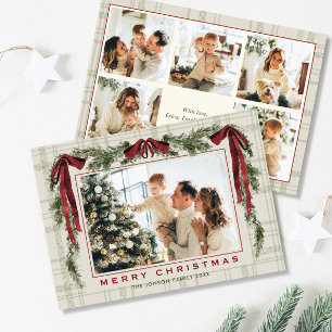 Cartes Pour Fêtes Annuelles Noël velours funky bow rouge boho 6 photo