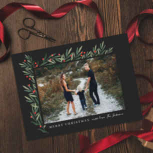Cartes Pour Fêtes Annuelles Noël Vert Foncé Photo Noël