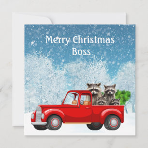Cartes Pour Fêtes Annuelles Noël veut Boss tout le chargement de Raccoons