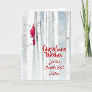 Cartes Pour Fêtes Annuelles Noël veut Cardinal Rouge pour Docteur